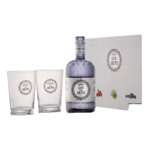 Gin 1870 Premium Dry Confezione Speciale con 2 Bicchieri